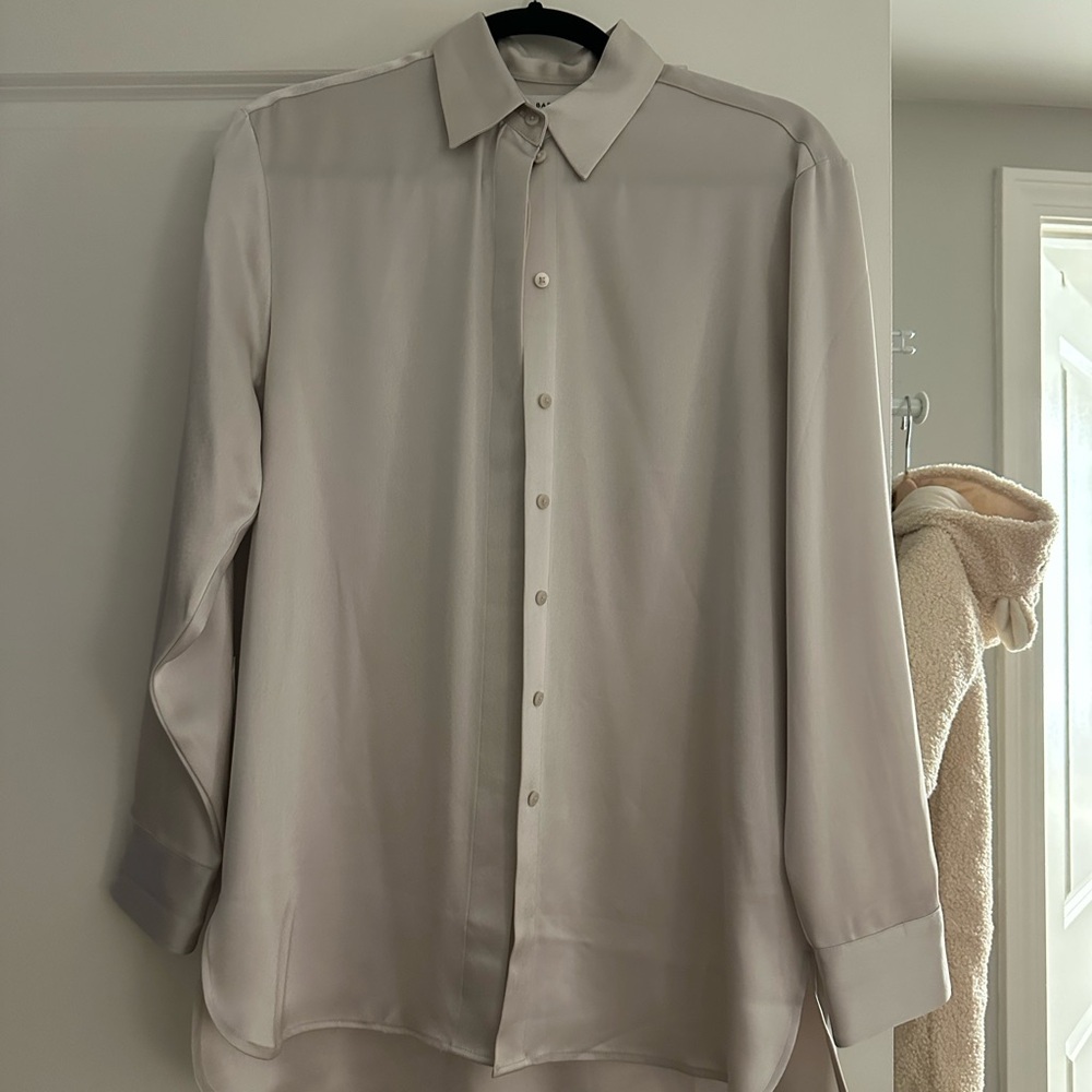Sable Aritzia satin oversized button down